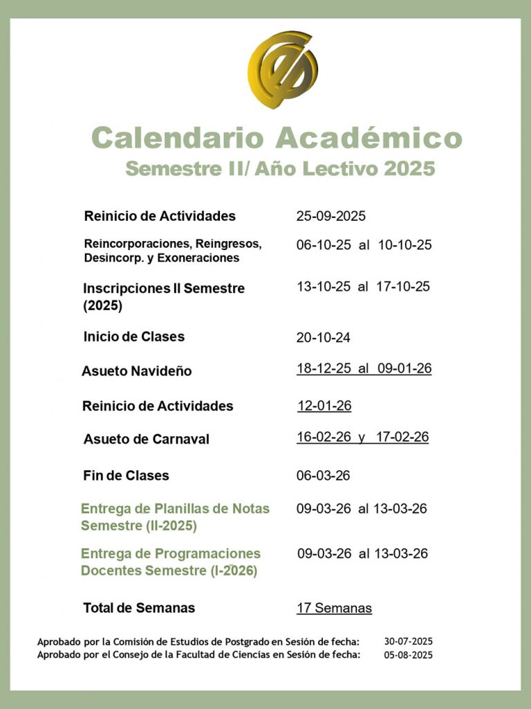 Calendario Académico II-2025
